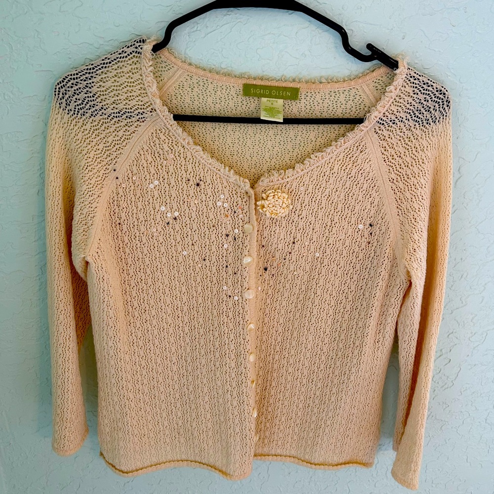 Beaded cardigan sweater